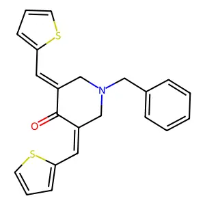 1-(Benzyl)-3,5-bis(2-thienylmethylene)-4-piperidinone structure