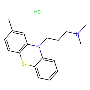 Phenothiazine, 10-(3-dimethylaminopropyl)-2-methyl-, hydrochloride structure