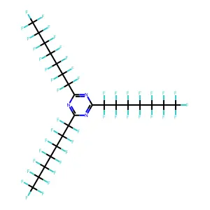 2,4,6-Tris(pentadecafluoroheptyl)-1,3,5-triazine structure