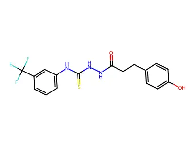 1-[3-(4-Hydroxyphenyl)propanoylamino]-3-[3-(trifluoromethyl)phenyl]thiourea structure