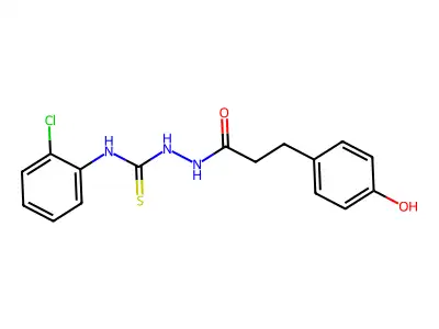 N-(2-Chlorophenyl)-2-(3-(4-hydroxyphenyl)propanoyl)hydrazine-1-carbothioamide structure