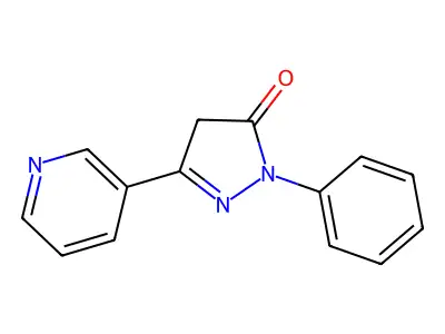 2-phenyl-5-(3-pyridinyl)-2,4-dihydro-3H-pyrazol-3-one structure