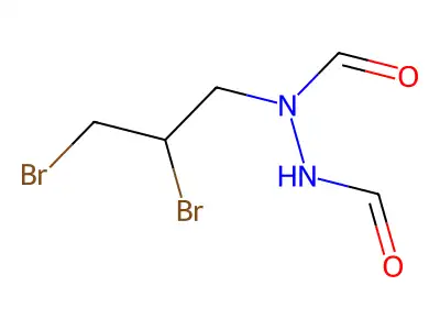 N-(2,3-dibromopropyl)-N'-formylformic hydrazide structure