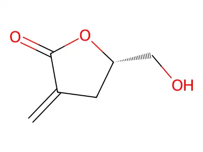(5S)-5-(hydroxymethyl)-3-methylideneoxolan-2-one structure