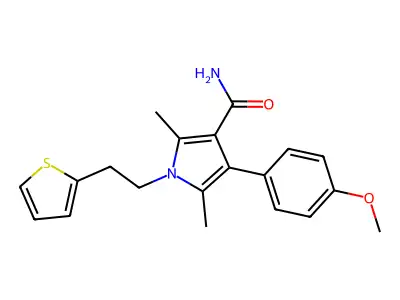 4-(4-Methoxyphenyl)-2,5-dimethyl-1-[2-(2-thienyl)ethyl]-1H-pyrrole-3-carboxamide structure