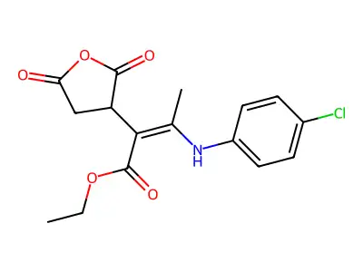 ethyl (Z)-3-(4-chloroanilino)-2-(2,5-dioxooxolan-3-yl)but-2-enoate structure