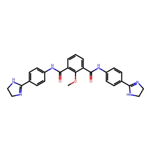 1-N,3-N-bis[4-(4,5-dihydro-1H-imidazol-2-yl)phenyl]-2-methoxybenzene-1,3-dicarboxamide structure