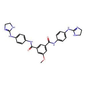 1-N,3-N-bis[4-(4,5-dihydro-1H-imidazol-2-ylamino)phenyl]-5-methoxybenzene-1,3-dicarboxamide structure
