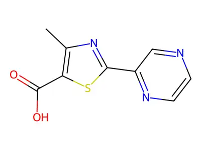 4-Methyl-2-(2-pyrazinyl)thiazole-5-carboxylic acid structure