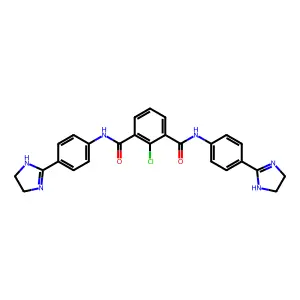 2-Chloro-N1,N3-bis(4-(4,5-dihydro-1H-imidazol-2-yl)phenyl)isophthalamide structure