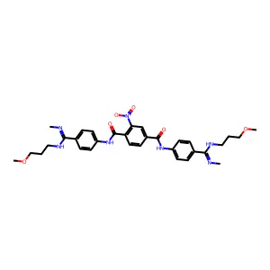 2-(Hydroxy(oxido)amino)-N(1),N(4)-bis(4-(((3-methoxypropyl)imino)(methylamino)methyl)phenyl)terephthalamide structure