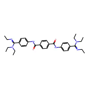 N~1~,N~4~-Bis(4-((diethylamino)(ethylimino)methyl)phenyl)terephthalamide structure