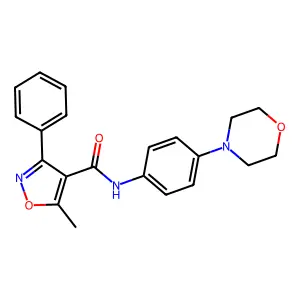 5-methyl-N-(4-morpholin-4-ylphenyl)-3-phenyl-1,2-oxazole-4-carboxamide structure
