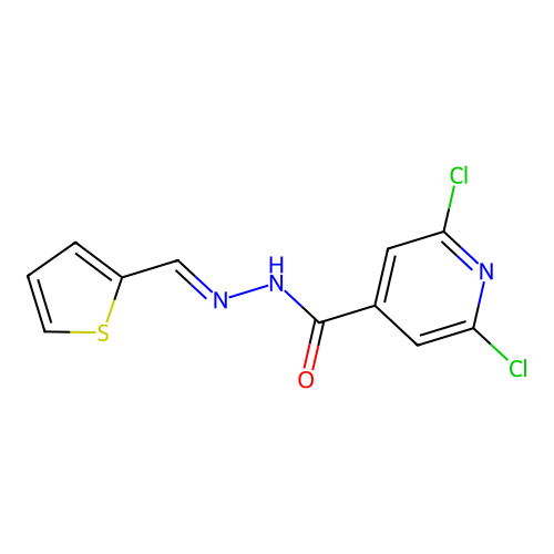 N'4-(2-thienylmethylidene)-2,6-dichloropyridine-4-carbohydrazide structure