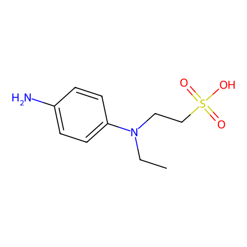 2-(4-amino-N-ethylanilino)ethanesulfonic acid structure