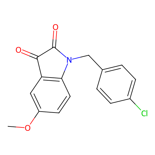 1-(4-chlorobenzyl)-5-methoxy-1H-indole-2,3-dione structure