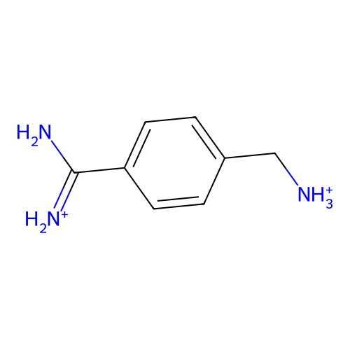 ({4-[Azaniumyl(imino)methyl]phenyl}methyl)ammonium structure