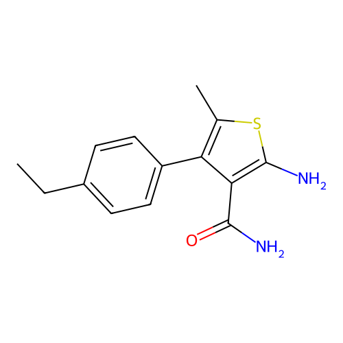 2-Amino-4-(4-ethylphenyl)-5-methylthiophene-3-carboxamide structure