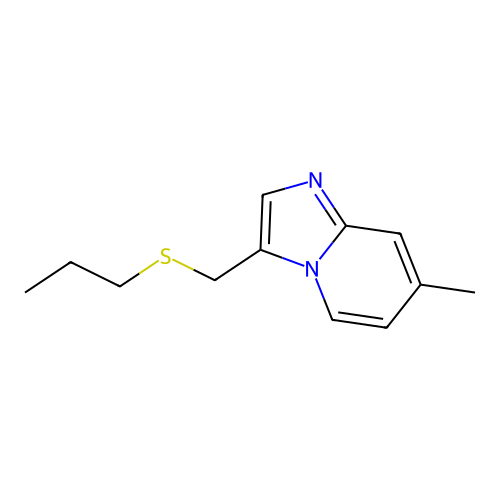 Imidazo[1,2-a]pyridine, 7-methyl-3-[(propylthio)methyl]- structure