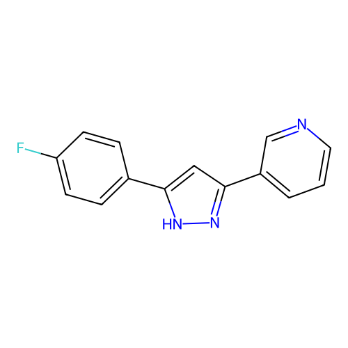 3-[5-(4-fluorophenyl)-1H-pyrazol-3-yl]pyridine structure