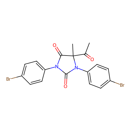 5-Acetyl-1,3-bis(4-bromophenyl)-5-methylimidazolidine-2,4-dione structure