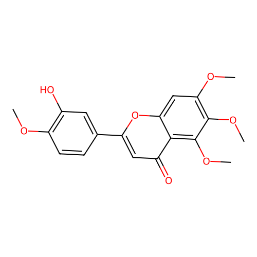 3'-Hydroxy-5,6,7,4'-tetramethoxyflavone structure
