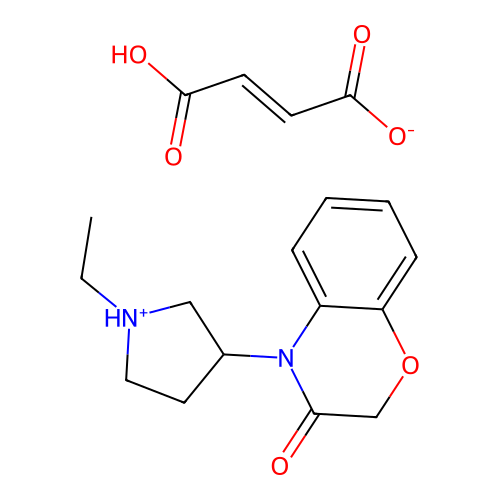 2H-1,4-Benzoxazin-3(4H)-one, 4-(1-ethyl-3-pyrrolidinyl)-, fumarate (1:1) structure