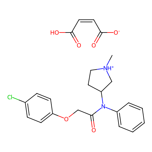 Acetanilide, 2-(p-chlorophenoxy)-N-(1-methyl-3-pyrrolidinyl)-, maleate (1:1) structure
