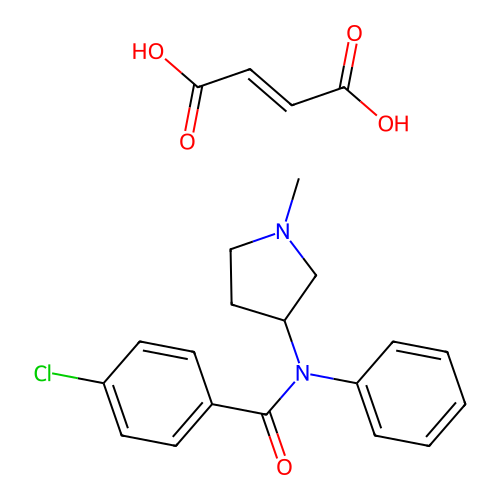 Benzanilide, 4-chloro-N-(1-methyl-3-pyrrolidinyl)-, fumarate (1:1) structure