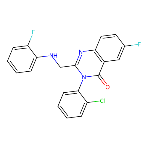 3-(2-Chlorophenyl)-6-fluoro-2-[(2-fluoroanilino)methyl]quinazolin-4-one structure