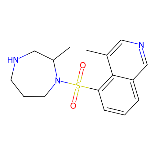 (S)-(+)-2-Methyl-1-[(4-methyl-5-isoquinolynyl)sulfonyl]homopiperazine structure