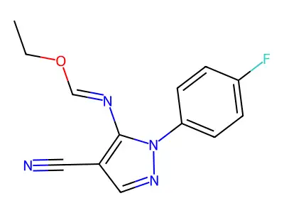 ethyl [4-cyano-1-(4-fluorophenyl)-1H-pyrazol-5-yl]imidoformate structure