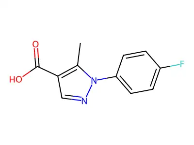 1-(4-fluorophenyl)-5-methyl-1H-pyrazole-4-carboxylic acid structure