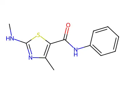 4-methyl-2-(methylamino)-N-phenyl-1,3-thiazole-5-carboxamide structure