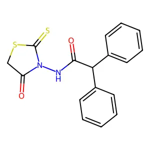 N-(4-oxo-2-sulfanylidene-1,3-thiazolidin-3-yl)-2,2-diphenylacetamide structure