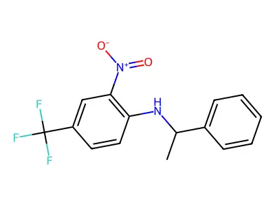2-nitro-N-(1-phenylethyl)-4-(trifluoromethyl)aniline structure
