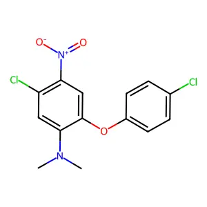 5-Chloro-2-(4-chlorophenoxy)-N,N-dimethyl-4-nitroaniline structure