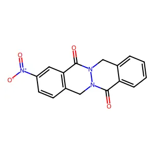 Phthalazino[2,3-b]phthalazine-5,12(7H,14H)-dione, 3-nitro- structure