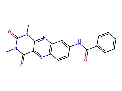 N-(1,3-dimethyl-2,4-dioxobenzo[g]pteridin-8-yl)benzamide structure