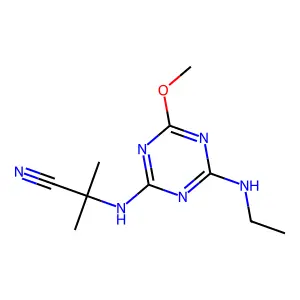 2-((4-(Ethylamino)-6-methoxy-1,3,5-triazin-2-yl)amino)-2-methylpropiononitrile structure