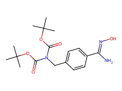 4-(N,N-Diboc-aminomethyl)-n-hydroxybenzamidine structure