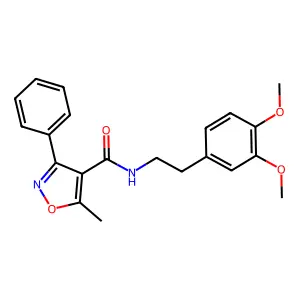 N-[2-(3,4-dimethoxyphenyl)ethyl]-5-methyl-3-phenyl-1,2-oxazole-4-carboxamide structure