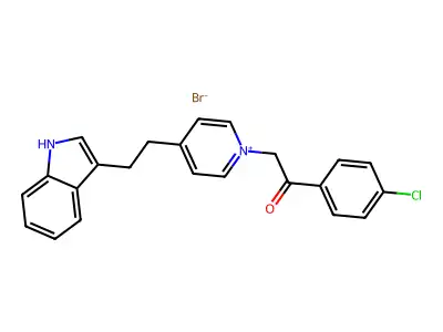 1-(4-CHLOROPHENYL)-2-(4-[2-(1H-INDOL-3-YL)ETHYL]PYRIDINIUM-1-YL)ETHAN-1-ONEBROMIDE structure