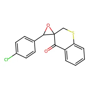 3'-(4-chlorophenyl)spiro[2H-thiochromene-3,2'-oxirane]-4-one structure