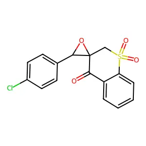 3'-(4-chlorophenyl)-1,1-dioxospiro[2H-thiochromene-3,2'-oxirane]-4-one structure