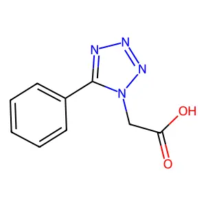 2-(5-phenyl-1H-1,2,3,4-tetrazol-1-yl)acetic acid structure