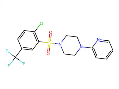 1-[2-Chloro-5-(trifluoromethyl)benzenesulfonyl]-4-(pyridin-2-YL)piperazine structure