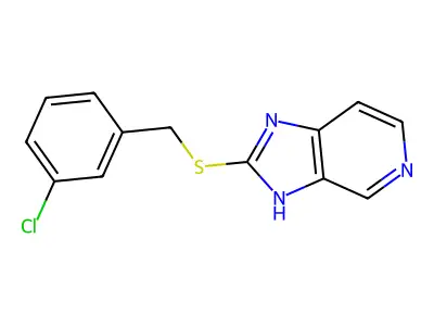 2-[(3-chlorophenyl)methylsulfanyl]-3H-imidazo[4,5-c]pyridine structure