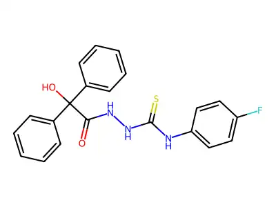 N-{[(4-fluorophenyl)carbamothioyl]amino}-2-hydroxy-2,2-diphenylacetamide structure