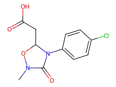 2-[4-(4-Chlorophenyl)-2-methyl-3-oxo-1,2,4-oxadiazolidin-5-yl]acetic acid structure